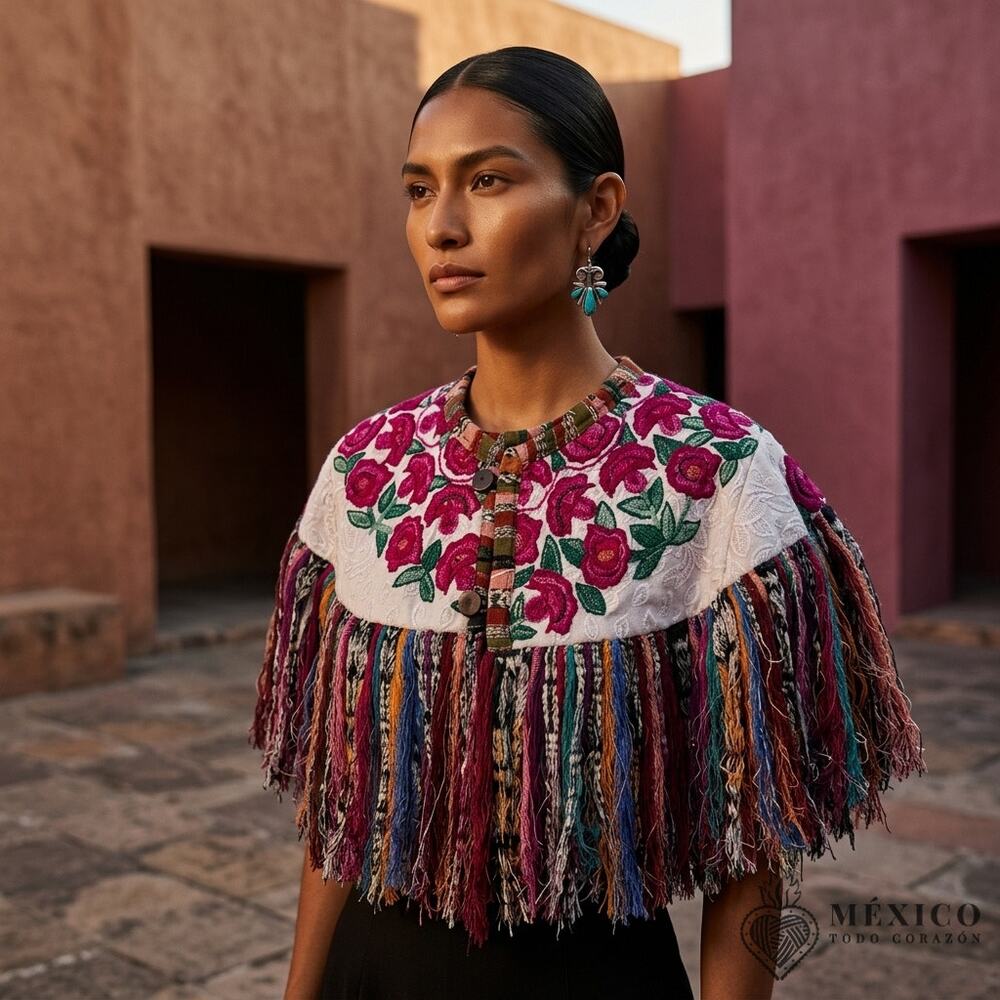 Cape huipil only One of a kind one size SEE measurements ONE SIZE